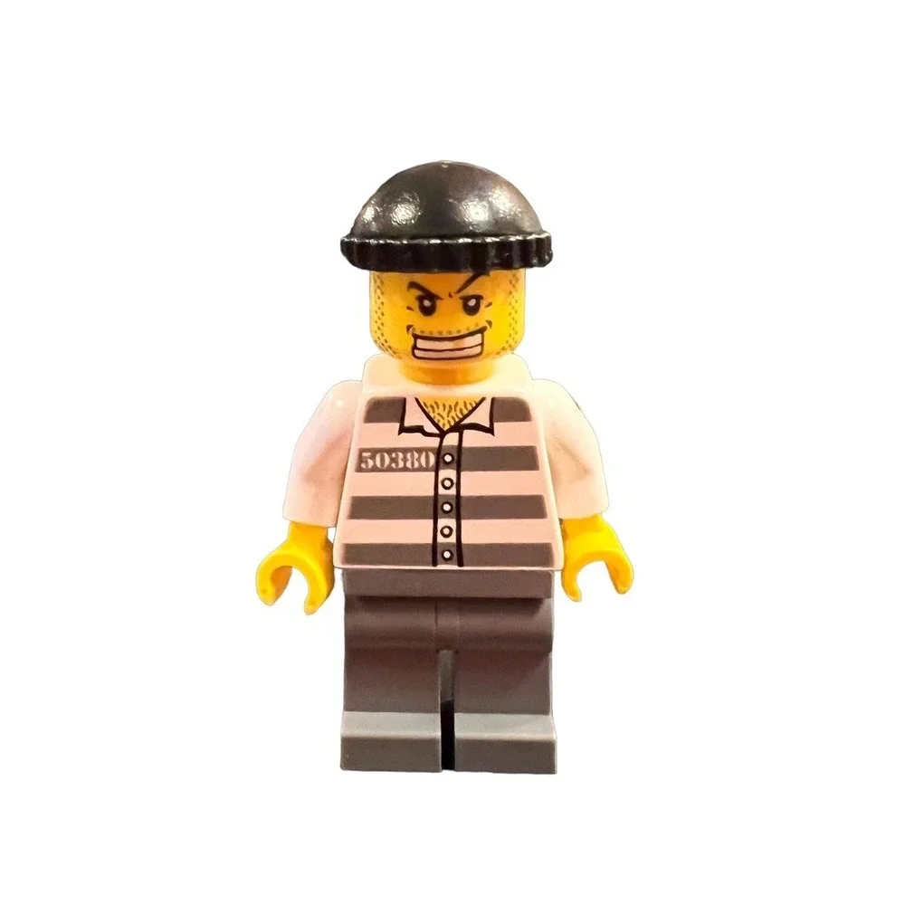 Lego Minifigure - City - Jail‎ Prisoner (Gold Tooth)
